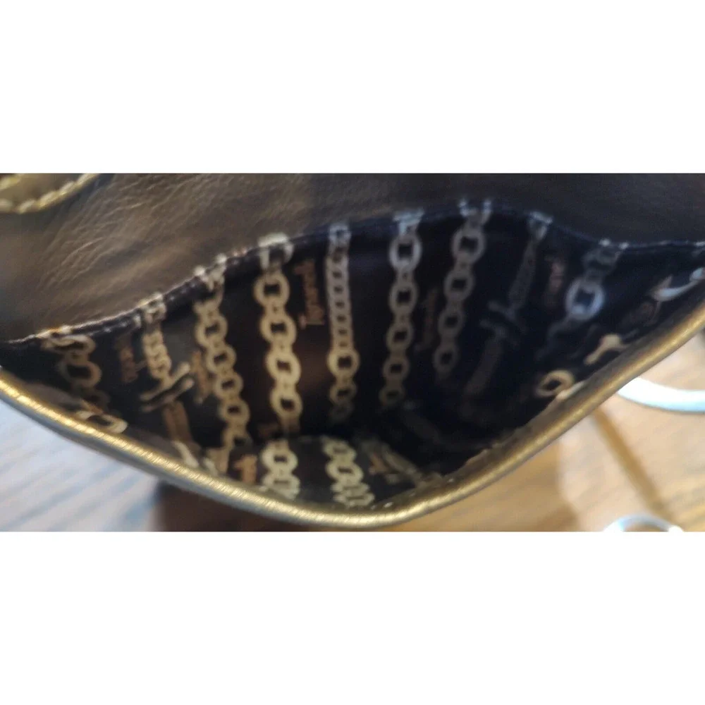 Tignanello Metallic Pebbled Leather Crossbody Handbag‎ Purse EUC